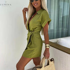 Karina - Sleek Wrap V-Neck Romper - Lumina Vancouver