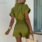 Karina - Sleek Wrap V-Neck Romper - Lumina Vancouver