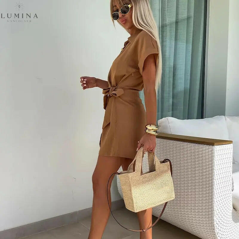 Karina - Sleek Wrap V-Neck Romper - Lumina Vancouver