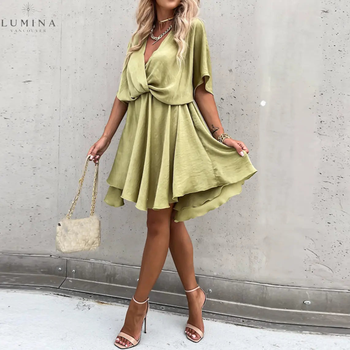 Kiana - Chic Flowy Mini Dress - Lumina Vancouver