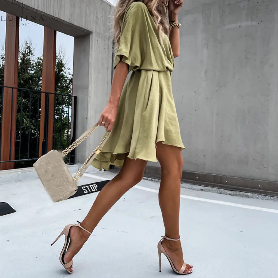 Kiana - Chic Flowy Mini Dress - Lumina Vancouver