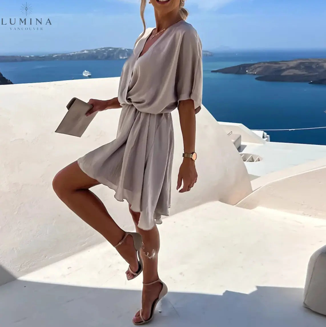 Kiana - Chic Flowy Mini Dress - Lumina Vancouver