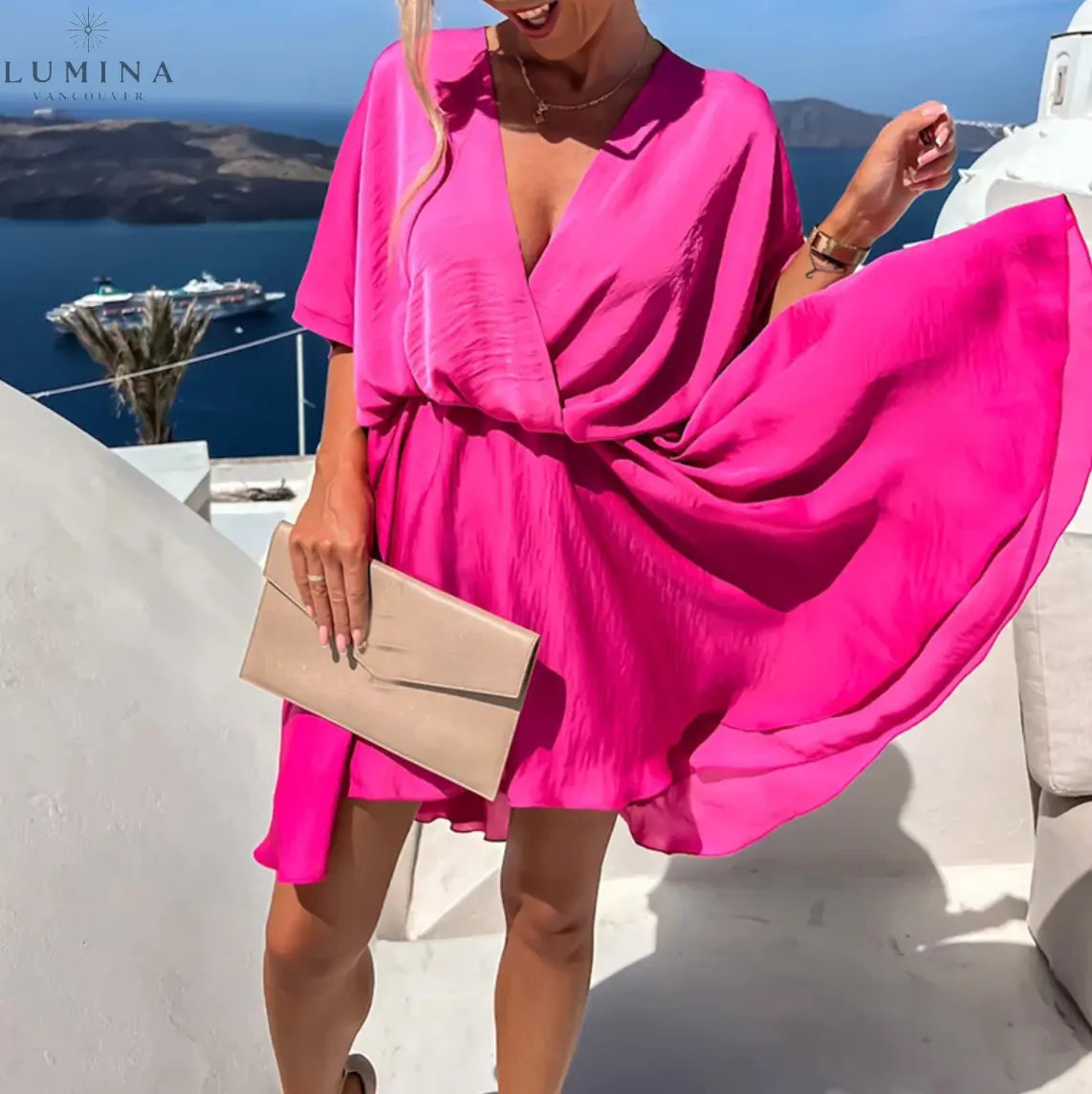 Kiana - Chic Flowy Mini Dress - Lumina Vancouver