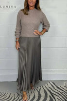 Kirstin - Elegant Pleated Two-Piece Set - Lumina Vancouver