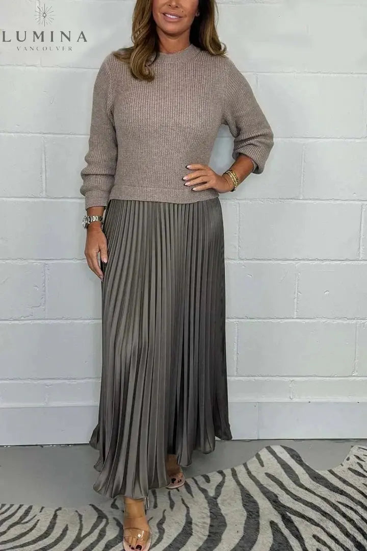 Kirstin - Elegant Pleated Two-Piece Set - Lumina Vancouver