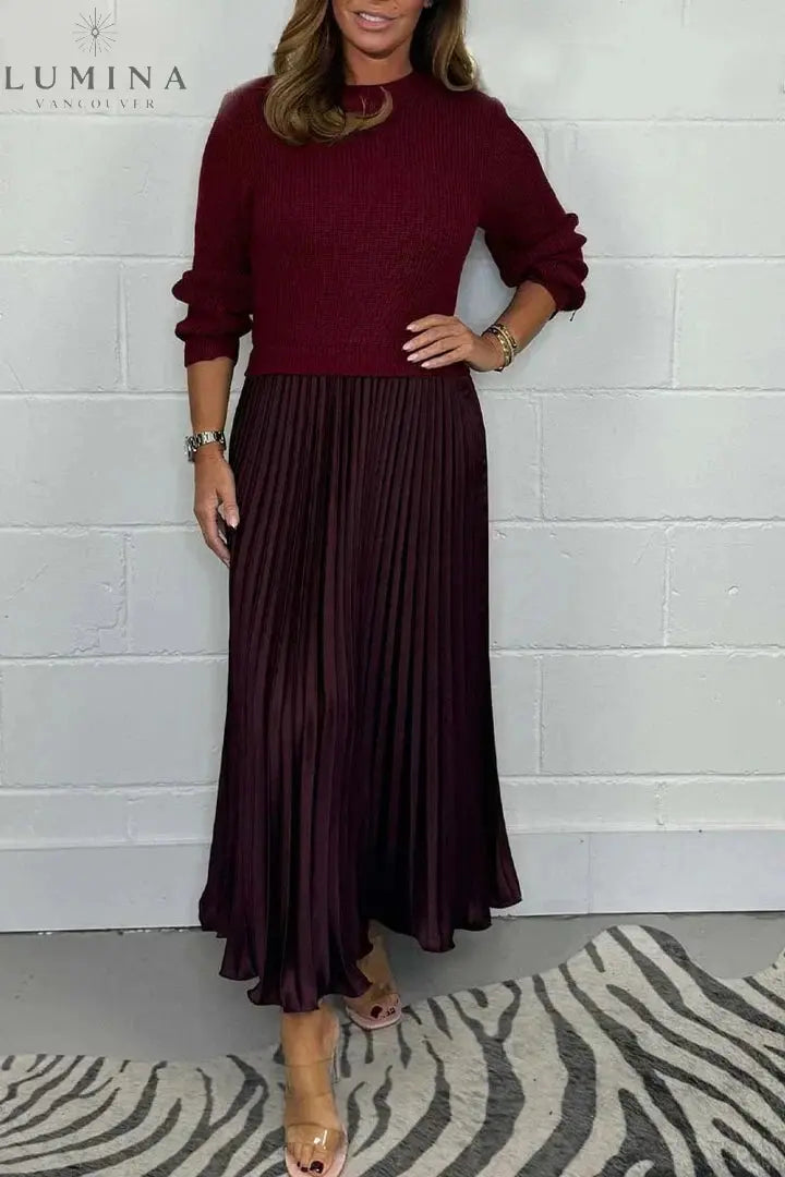 Kirstin - Elegant Pleated Two-Piece Set - Lumina Vancouver