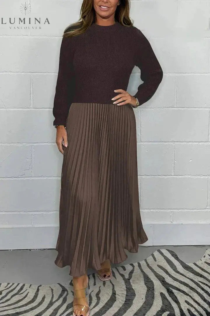 Kirstin - Elegant Pleated Two-Piece Set - Lumina Vancouver