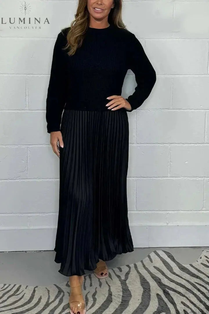 Kirstin - Elegant Pleated Two-Piece Set - Lumina Vancouver