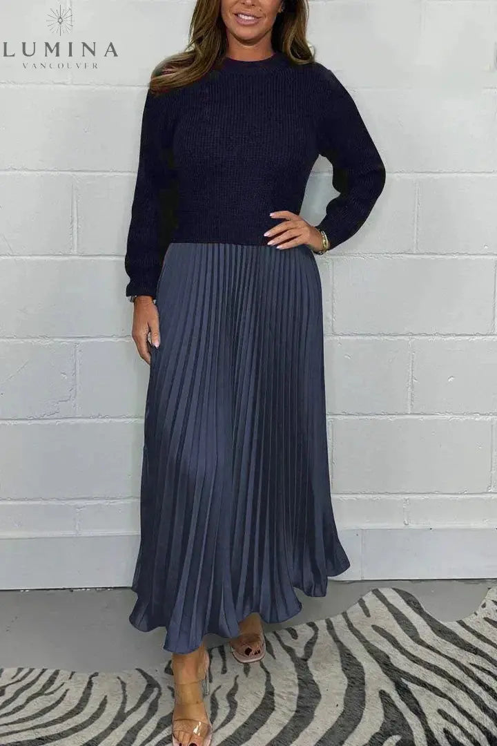 Kirstin - Elegant Pleated Two-Piece Set - Lumina Vancouver