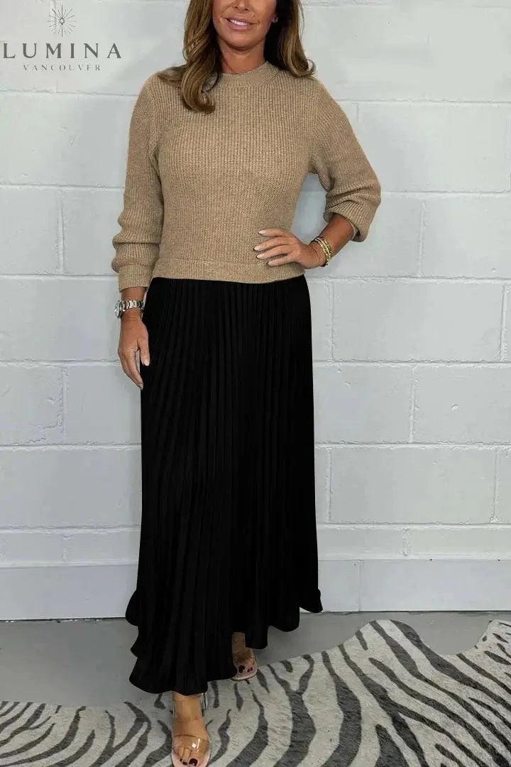 Kirstin - Elegant Pleated Two-Piece Set - Lumina Vancouver