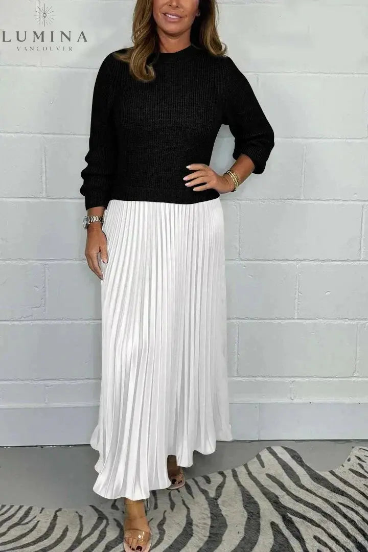 Kirstin - Elegant Pleated Two-Piece Set - Lumina Vancouver
