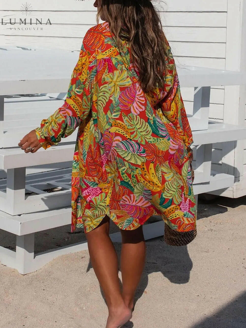 Leslie - Printed Button-Down Maxi Dress - Lumina Vancouver