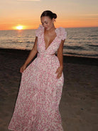 Lexi - Elegant Backless Ruffles Maxi Dress