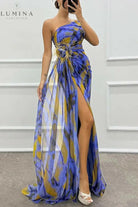 Liora - Off-Shoulder Slit Printed Maxi Dress Lumina Vancouver