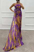 Liora - Off-Shoulder Slit Printed Maxi Dress Lumina Vancouver