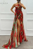 Liora - Off-Shoulder Slit Printed Maxi Dress Lumina Vancouver