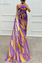 Liora - Off-Shoulder Slit Printed Maxi Dress Lumina Vancouver
