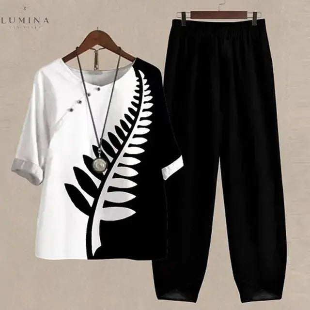 Liv - Elegant and Comfortable Shirt and Pants Set - Lumina Vancouver