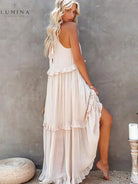 Lorena - Halterneck Dress With Ruffles and Pockets Lumina Vancouver