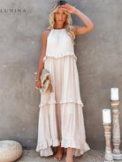 Lorena - Halterneck Dress With Ruffles and Pockets Lumina Vancouver