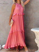 Lorena - Halterneck Dress With Ruffles and Pockets Lumina Vancouver