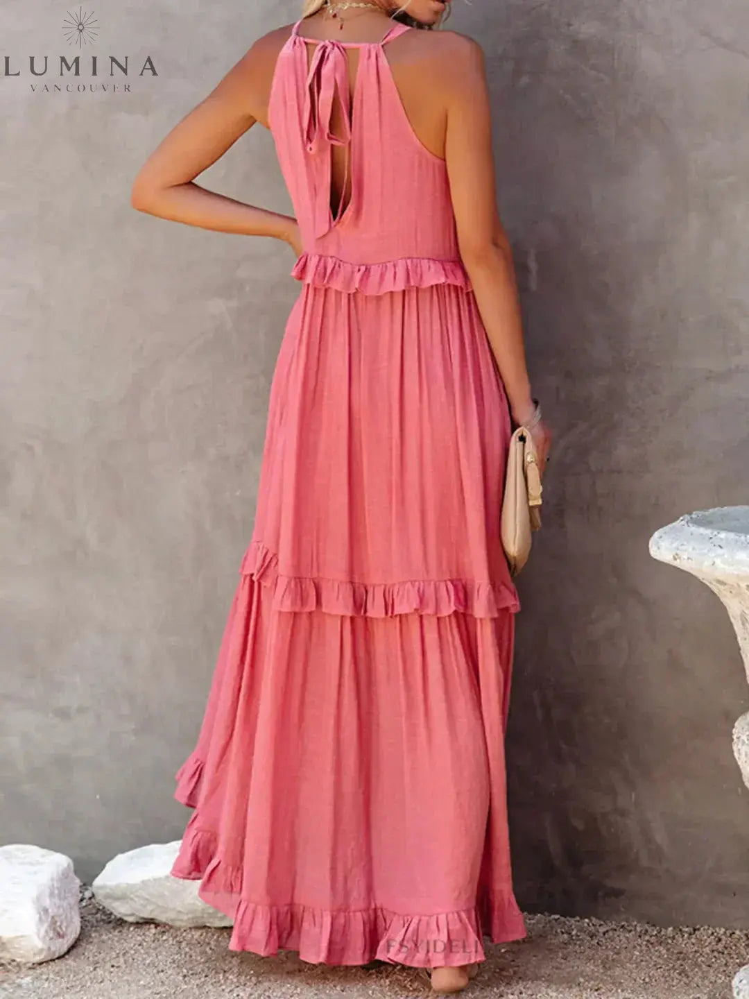 Lorena - Halterneck Dress With Ruffles and Pockets Lumina Vancouver