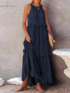 Lorena - Halterneck Dress With Ruffles and Pockets Lumina Vancouver
