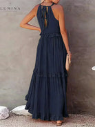 Lorena - Halterneck Dress With Ruffles and Pockets Lumina Vancouver