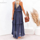 Lorena - Halterneck Dress With Ruffles and Pockets Lumina Vancouver
