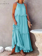 Lorena - Halterneck Dress With Ruffles and Pockets Lumina Vancouver