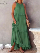 Lorena - Halterneck Dress With Ruffles and Pockets Lumina Vancouver