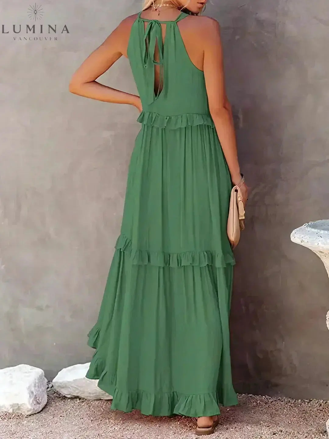 Lorena - Halterneck Dress With Ruffles and Pockets Lumina Vancouver