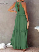 Lorena - Halterneck Dress With Ruffles and Pockets Lumina Vancouver
