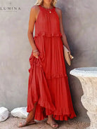Lorena - Halterneck Dress With Ruffles and Pockets Lumina Vancouver