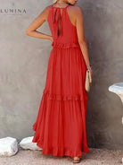 Lorena - Halterneck Dress With Ruffles and Pockets Lumina Vancouver