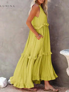 Lorena - Halterneck Dress With Ruffles and Pockets Lumina Vancouver