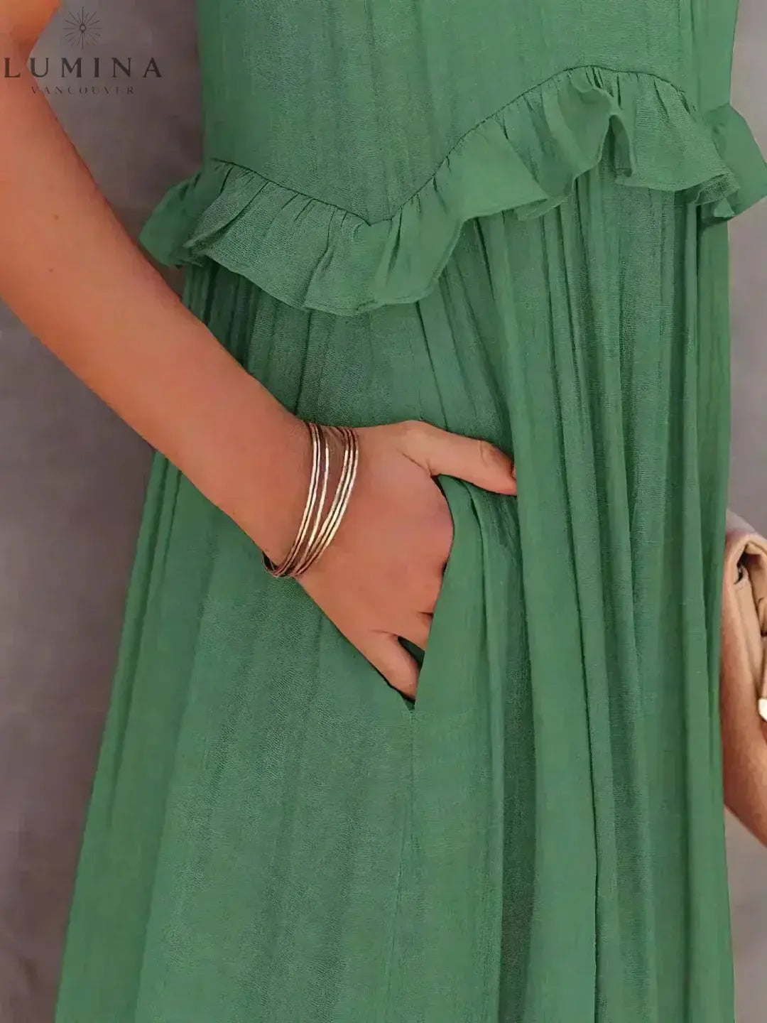 Lorena - Halterneck Dress With Ruffles and Pockets Lumina Vancouver