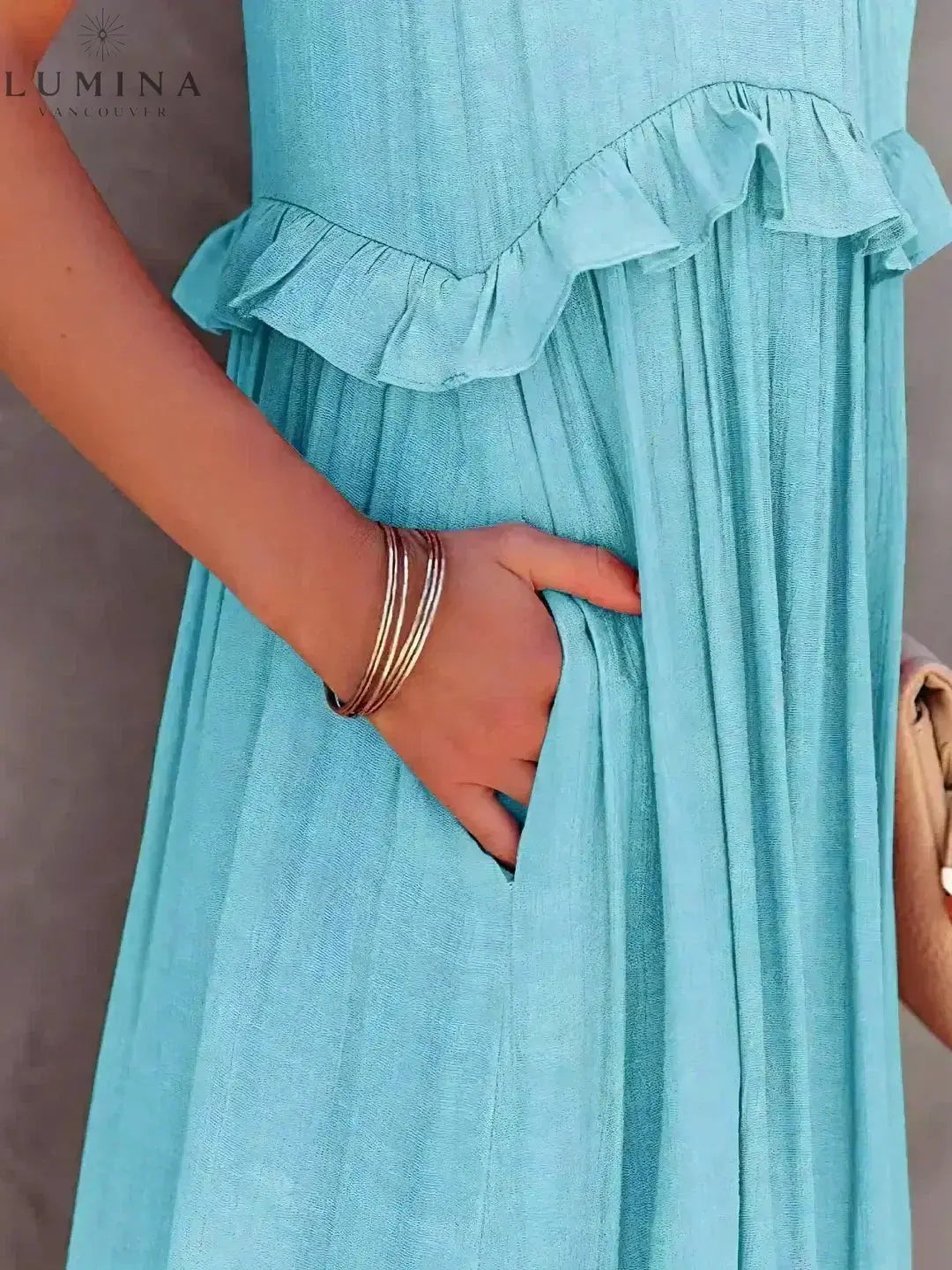 Lorena - Halterneck Dress With Ruffles and Pockets Lumina Vancouver