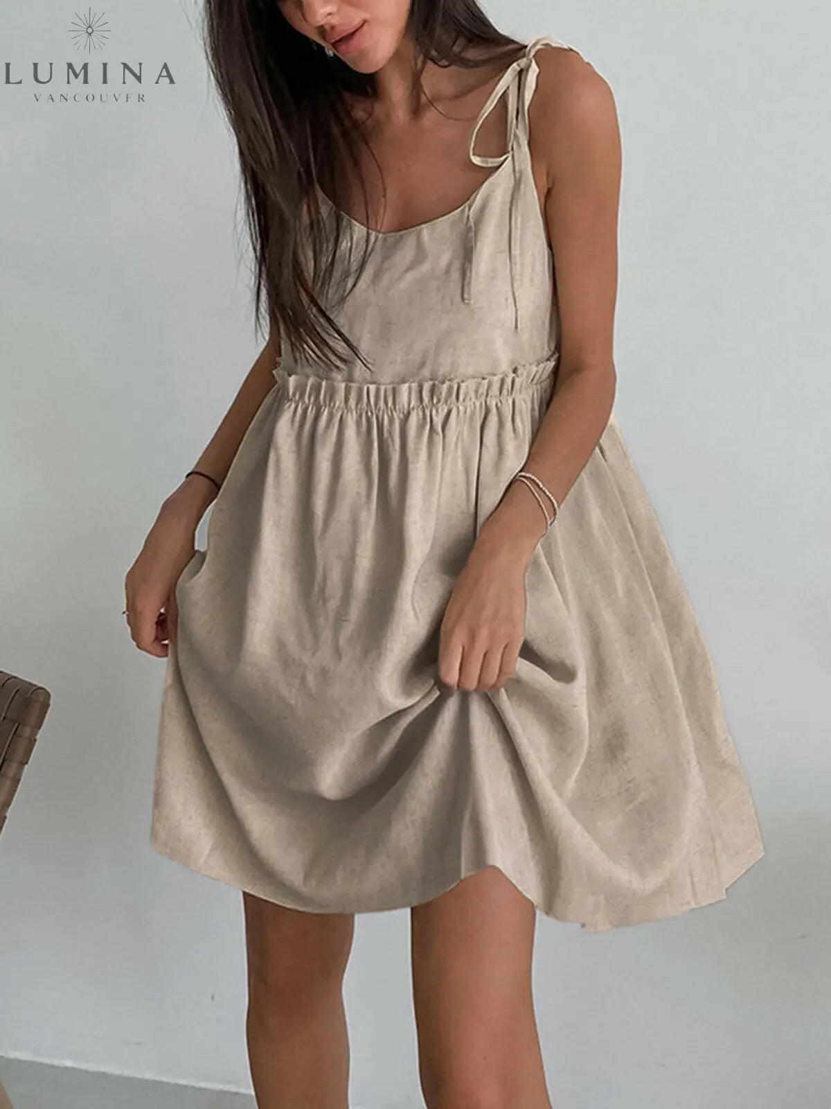Maica - Preppy Sleeveless Mini Dress - Lumina Vancouver