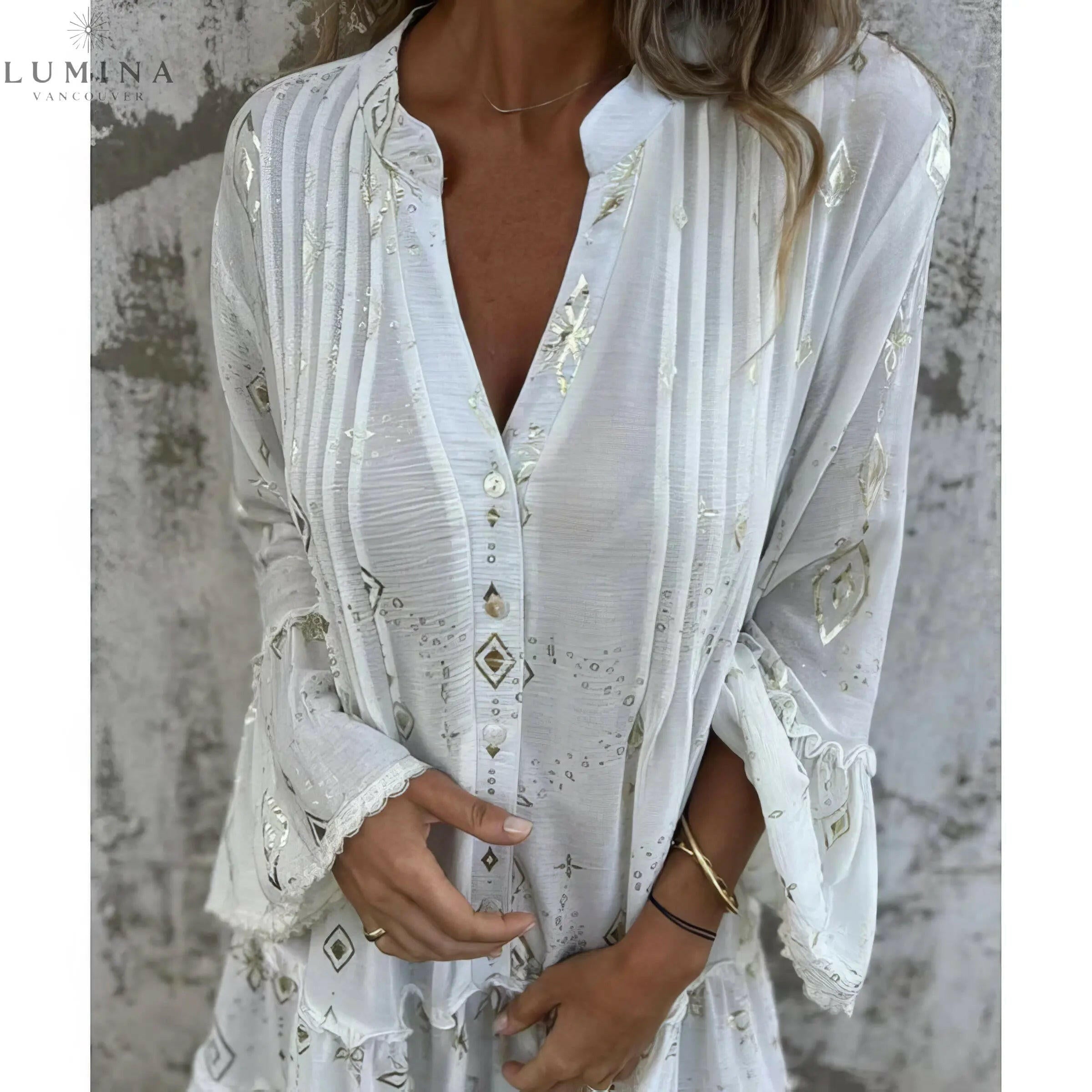 Mara - Trendy Long Sleeve Mini Dress - Lumina Vancouver