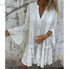 Mara - Trendy Long Sleeve Mini Dress - Lumina Vancouver