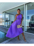 Marjorie - Elegant One Shoulder Midi Dress