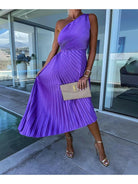Marjorie - Elegant One Shoulder Midi Dress