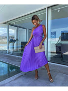 Marjorie - Elegant One Shoulder Midi Dress