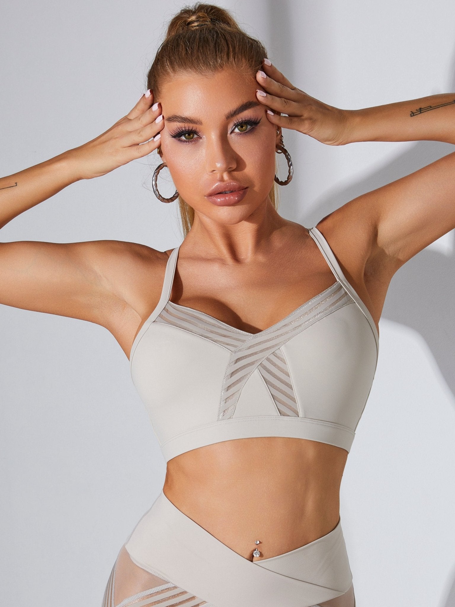 Mesh Cross Back Sports Bras