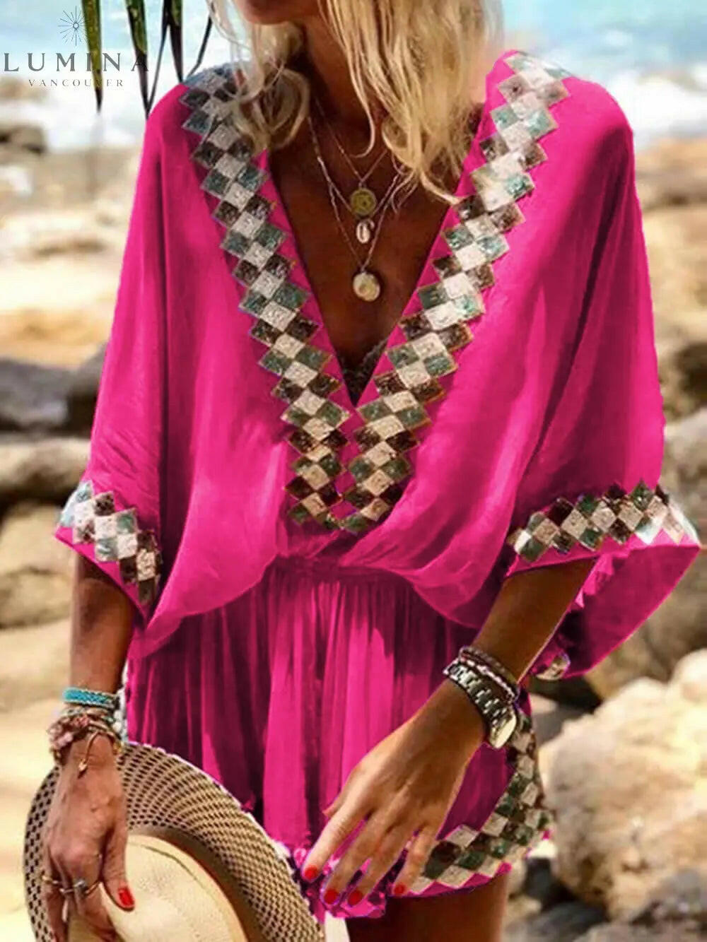 Miriam - Loose Beach Long Sleeve Romper - Lumina Vancouver