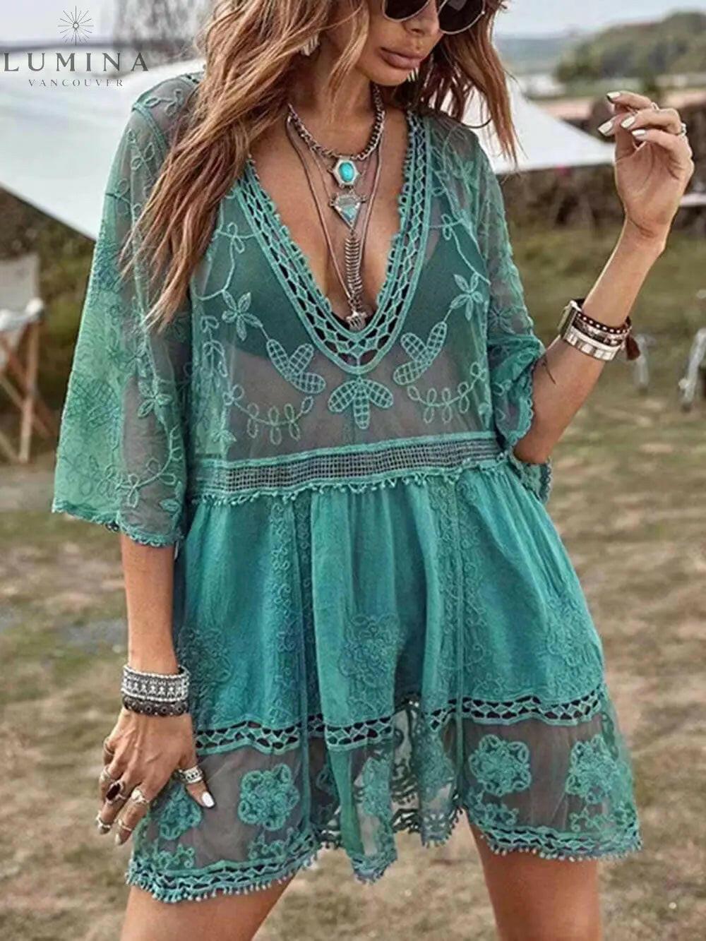 Molly - Loose V-Neck Mini Dress