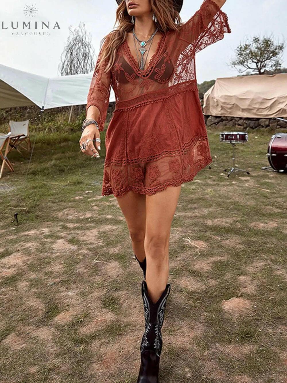Molly - Loose V-Neck Mini Dress
