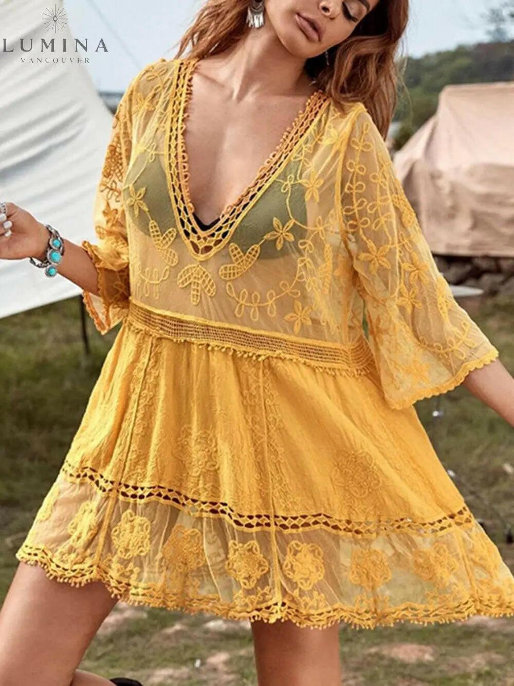 Molly - Loose V-Neck Mini Dress