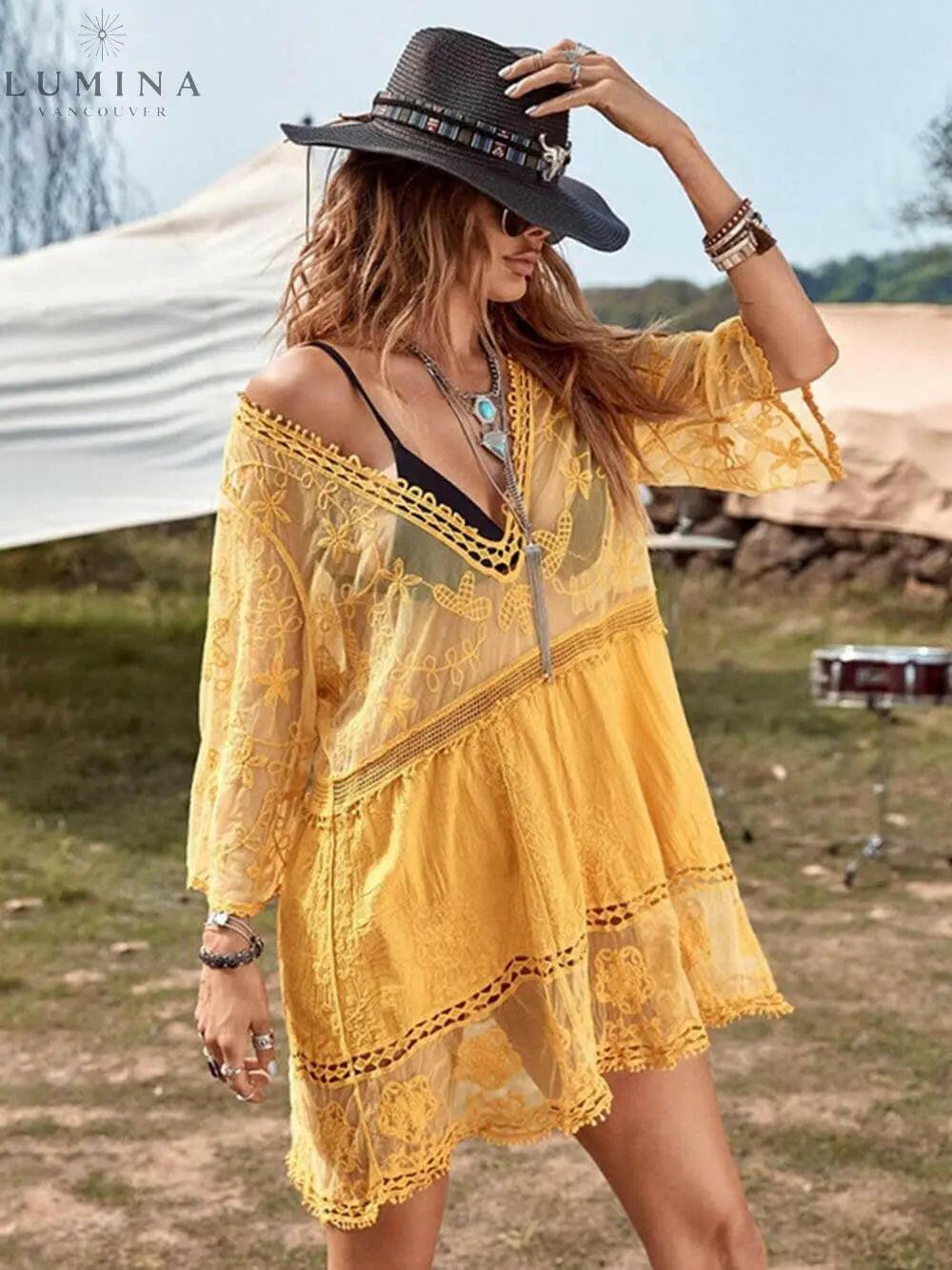 Molly - Loose V-Neck Mini Dress